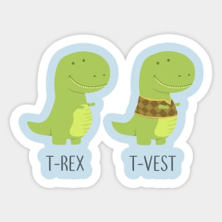 T-Rex vs T-Vest Sticker